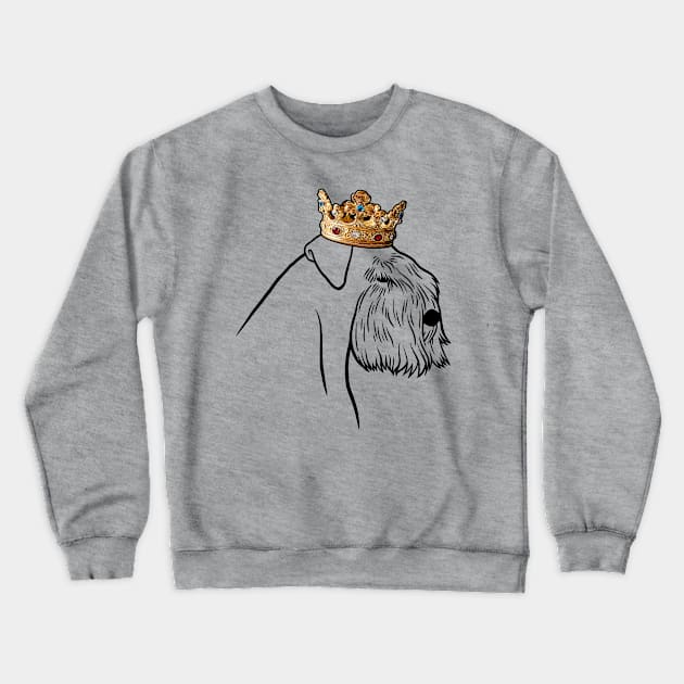 Sealyham Terrier Dog King Queen Wearing Crown Crewneck Sweatshirt by millersye